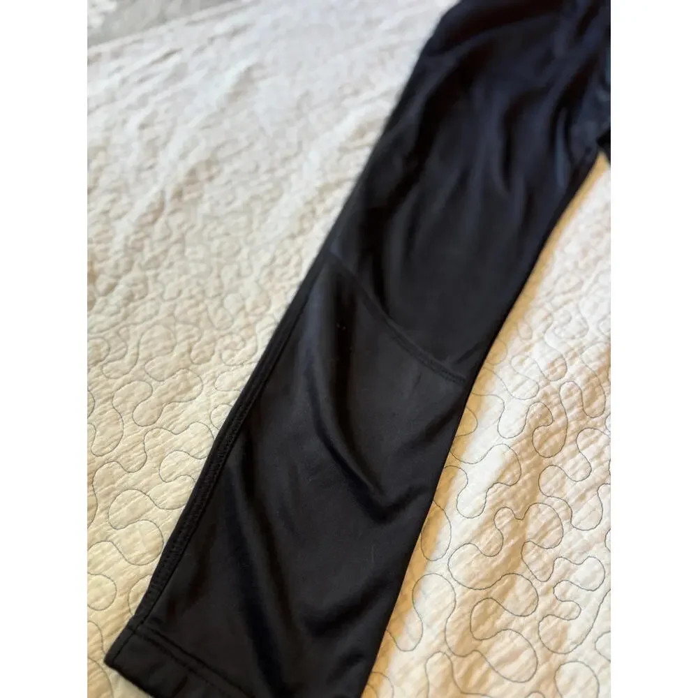 Nike Boy's Size Large Black Athletic Pants with‎ White Swoosh Logo #624